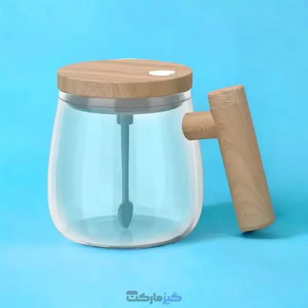 ماگ همزن دار شیشه ای مدل BananaHome